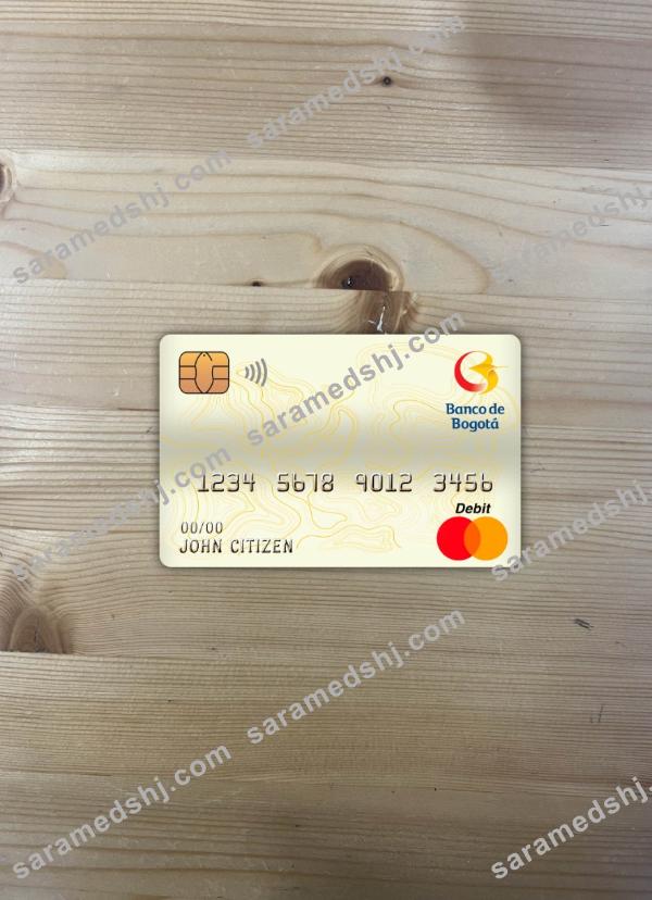 Colombia Banco de bogotá bank master debit card photolook front